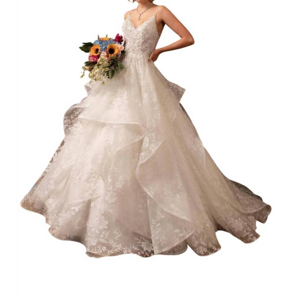 NEW KITTY CHEN COUTURE darla ruffled ball gown in ivory
